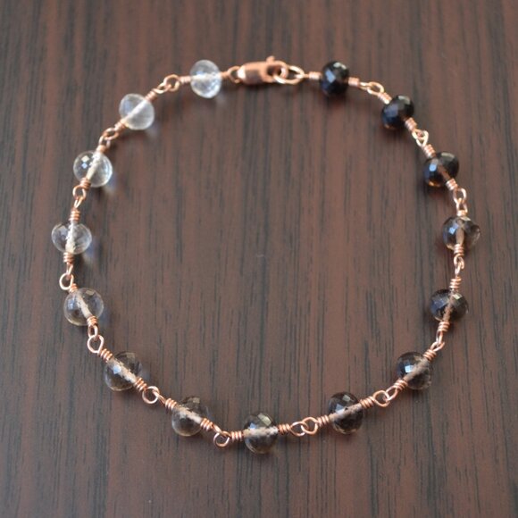 Smoky Quartz Ombre Bracelet in Rose Gold - Picture 10 of 11